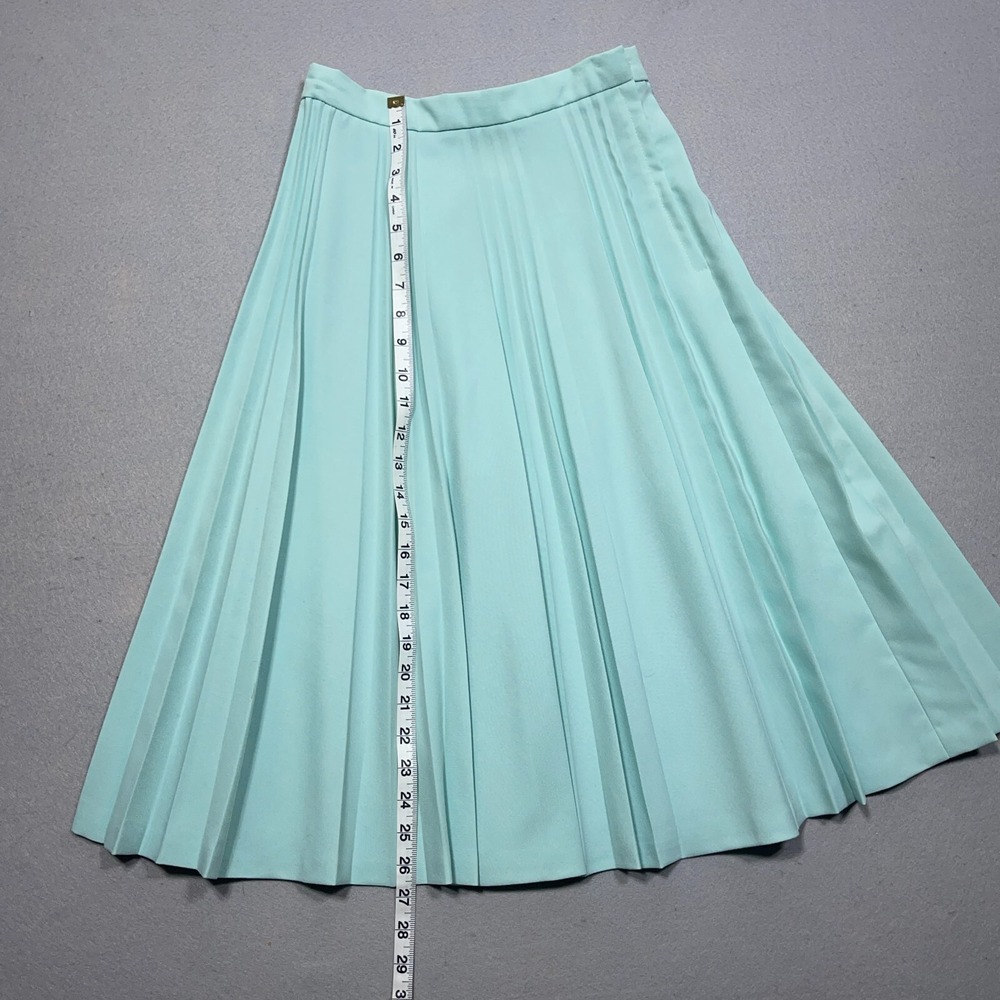 Vintage Pleated Skirt Women 5/6 Small A Line Mint Green 1960s Union Made - Picture 4 of 10